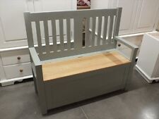 4FT PAINTED SLAT-BACK MONKS BENCH SOLID OAK SEAT/ SETTLE/ PEW /HAND MADE PIGEON