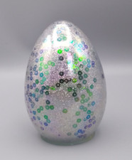 Gorgeous Large Glass Easter Egg with Glittered interior made in India