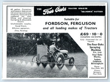 Four Oaks Tractor Sprayer Vintage Advert 1953 105mm x 80mm
