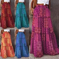 Women Bohemian High Waist Long