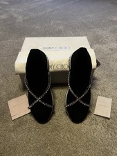 Ladies Jimmy Choo Black Sneakers Crystal Uk 3.5 EU 36.5 Boxed