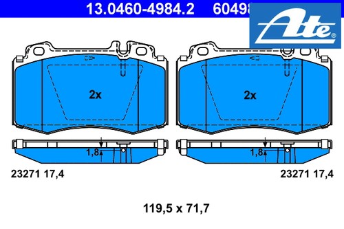 Front brake pad set - set,