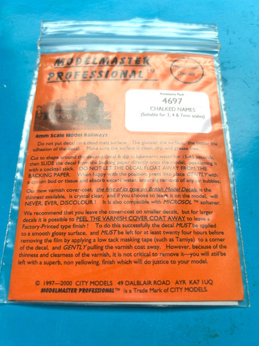 New modelmaster 4697 transfers - 4697,