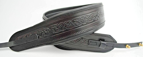 Embossed celtic black leather - embossed,