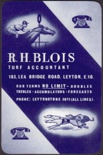 Playing Cards Single Card Old BLOIS Turf Accountant Advertising HORSE DOG Racing