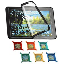 Jigsaw Puzzle Board 1000 Pieces, 32"x22" Storage with 6 Sorting Trays & Cover