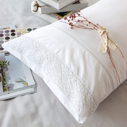 White lace pillow cases - white, 2