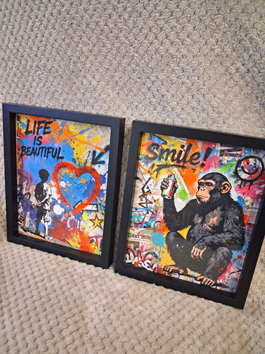 Framed banksy graffiti - framed,