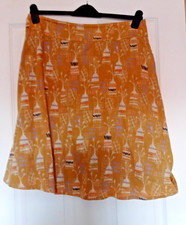 White Stuff Fully Reversible Cotton Skirt  Size 14 Birds and Vintage Print