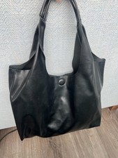 Black Faux Leather Slouchy