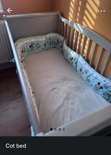 Grey sleigh cot bed with - grey,