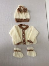 Crochet Baby Cardigan, Hat and