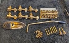 Aged Gold Stratocaster Hardware Set with Grover tuners