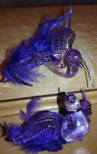 purple christmas tree bird