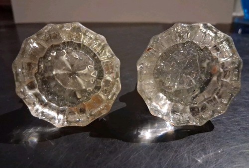 Vintage glass door knobs - door,