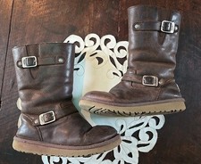 girls brown Leather UGG