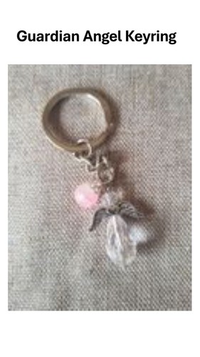 Guardian angel keyring - keyring, white