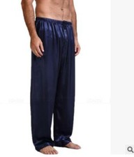 Pyjamas Pants Sleep Bottoms Nightwear Sleepwear Mens Silk Satin Pajamas