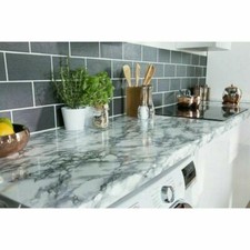 D-C-Fix Sticky Back Plastic Self Adhesive Film White Marble 67.5cm X 2M 346-8031