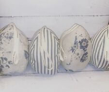 cabbages and roses - Ian Mankin Ticking Fabric  hanging Decorations ( Set Of 4 )