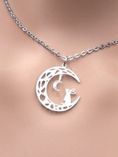 Moon Rabbit Necklace Silver
