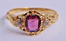STUNNING ANTIQUE GEORGIAN 18ct GOLD RUBY & DIAMOND RING