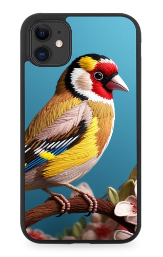 Goldfinch design rubber phone - rubber,