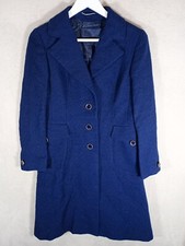 Dereta Coat Jacket Womens Long Vintage Navy Blue UK M 14 Original Retro 1950s