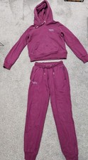Womens Superdry Aubergine Deep Purple Burgundy Tracksuit Hoody & Joggers Size 8