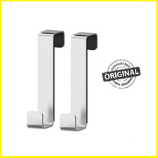 IKEA HOOKS HANGERS LILLANGEN OVER DOOR STAINLESS STEEL NEW PACK OF 2
