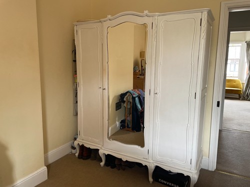 White french wooden wardrobe - wooden,