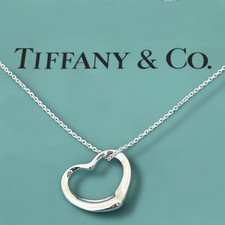 Authentic Tiffany & Co 22mm Open Heart Pendant – Elsa Peretti – With 925 Chain