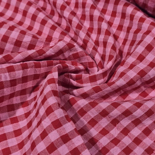Gingham 100 cotton seersucker - gingham,