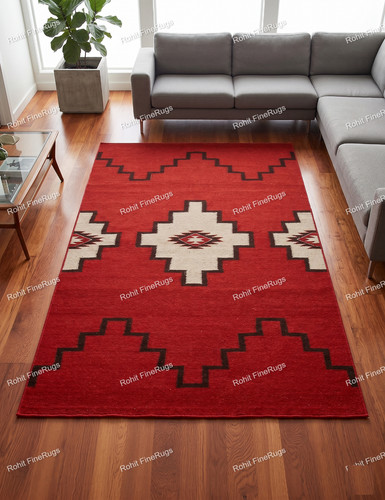 6x9 handwoven red wool - ft,