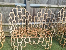 Heavy Rustic Antique Style Cast Iron Horse Shoe Garden Bench