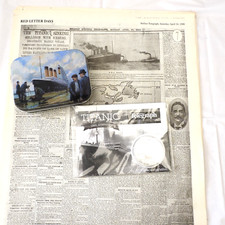 Titanic Medal Memorbila Plus Collection of Belfast Telegraph Millennium Newpaper