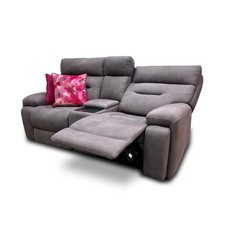 Furniture Village 'Cinemax' 2 Seater Sofa Grey Power Recliner Headrest Media Arm