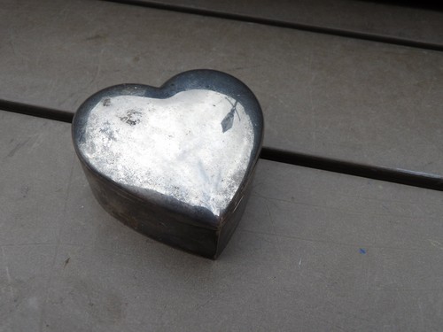 Vintage heart shaped silver
