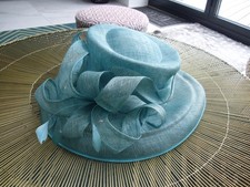 Bright turquoise wedding hat - bright,