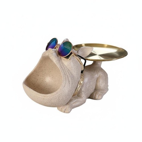 French dog statue tray - dog, hand