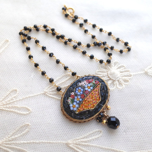 Vintage micro mosaic - micro, pendant