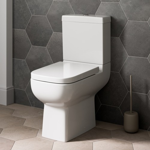 Bathroom close coupled toilet - close,