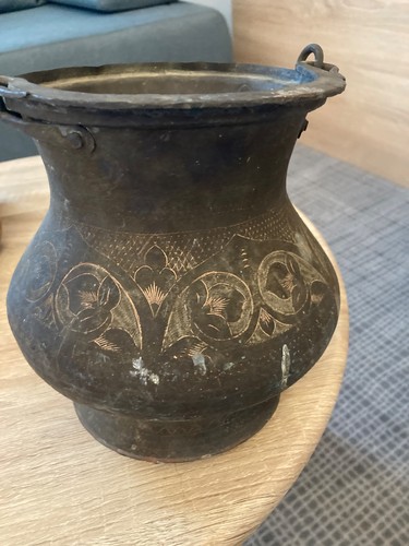 Antique ottomman etched - ottomman,