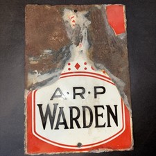 WW2 ARP Warden post enamel sign. Original NOT repro Battle Of Britain Blitz