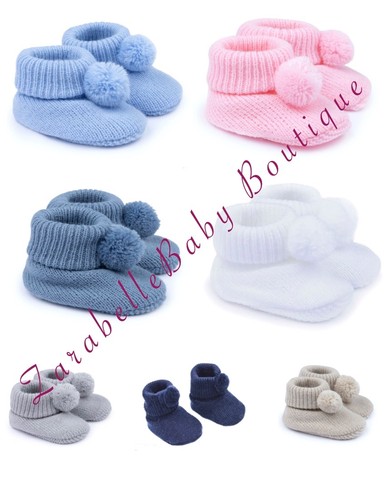 Baby boy girl booties pom - baby,