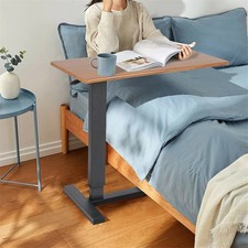 Medical Overbed Bedside Table Adjustable Height with Wheels Hospital Home Desk