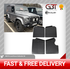 FOR LAND ROVER DEFENDER 90 MUD FLAPS KIT SET FRONT & REAR WITH BRACKETS 1990+