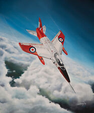 RAF Folland Gnat jet trainer 1960s RAF original painting signed by artist