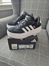 Adidas Junior Girls VL Court Bold Trainers Size UK 3 Black/White