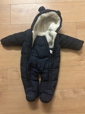 Baby navy padded Snowsuit 3-6